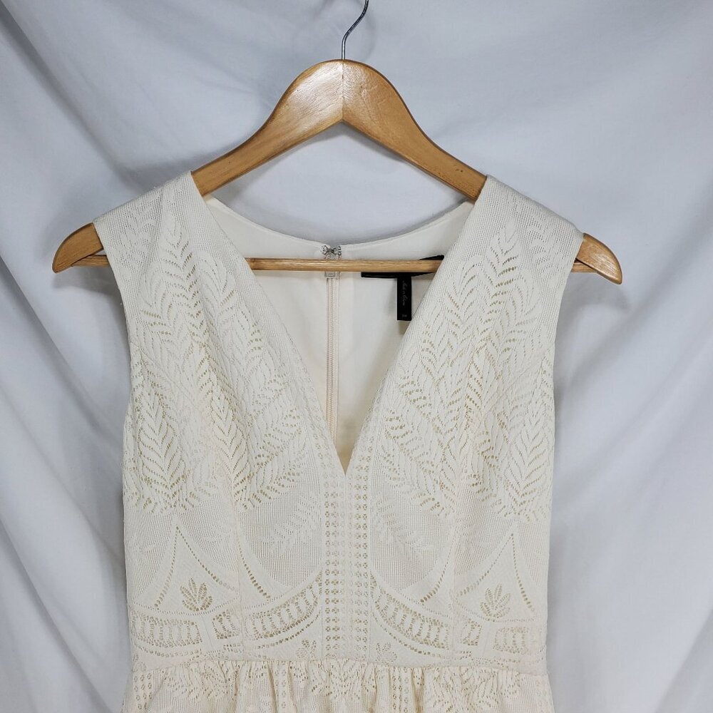 BCBGMAXAZRIA Women's Beige Mini Dress Scarlett Tiered Eyelet Size 06 (C-7) - Picture 5 of 15